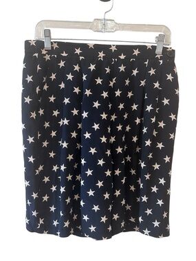 Canvasbacks Black Silk Star Print Pull On Shorts Elastic Waist Casual Summer M